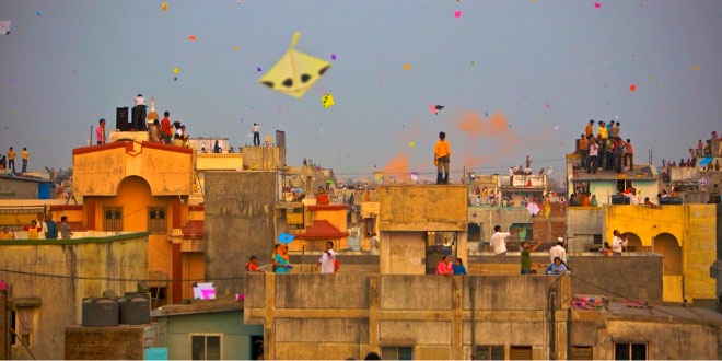 Charkhas on roads, kites in the skies of Gujarat