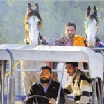A man returns after participating in the 80th MRF kila Raipur Sports Festival