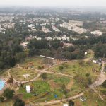 Aerial view of Zakir Hussain Rose Garden during Rose festival in Chandigarh