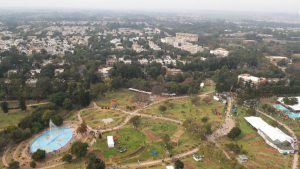 Aerial view of Zakir Hussain Rose Garden during Rose festival in Chandigarh