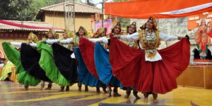 Artistes perform Haryanavi dance