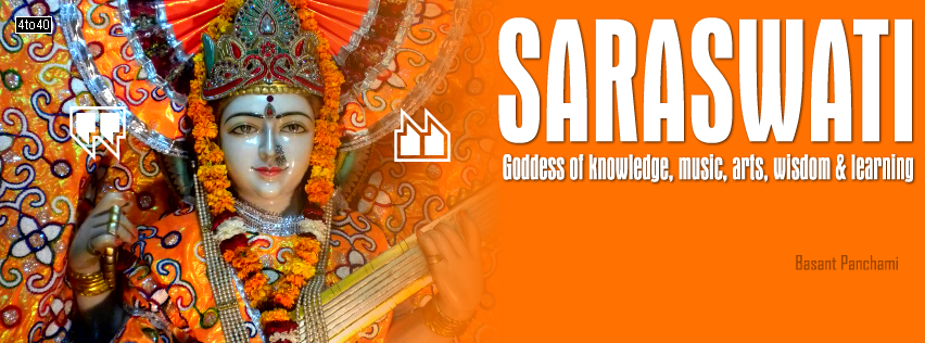 Goddess Saraswati Puja Facebook Cover