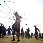 Nihangs performing Gatka on second day as they take part in the 80th MRF Kila Raipur Sports Festival in Kilaraipur on the outskirts of Ludhiana on February 5, 2016.