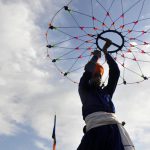 Participants performing Sikh martial arts (Gatka) on the inaugural day of Kila Raipur Rural Sports Festival at village Kila Raipur in Ludhiana