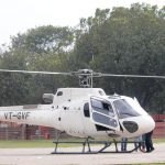 People enjoying the chopper ride during Rose Festival in Chandigarh