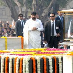 Prime Minister Narendra Modi pays his respects to Mahatma Gandhi on his death anniversary at Rajghat in New Delhi on January 30, 2016. The day is observed as observed as Martyrs' Day in the country