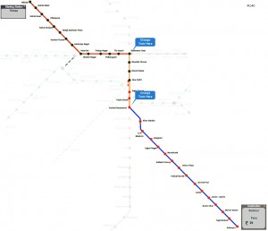 Rithala to Surajkund Metro Route Map
