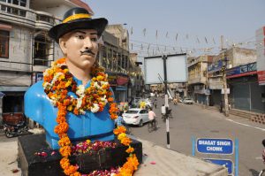 Statue of Shaheed-E-Azam , Bhagat Singh named as Bhagat Singh Chowk in Jalandhar
