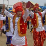 Students perform during Basant Utsav celebrations at Bal Bharti Public School
