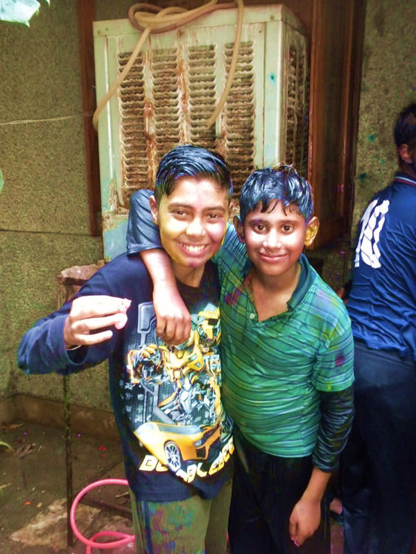 Apoorav Malik and Rohit Celebrating Holi in Cosy Homes Apartment, Sector 9, Rohini, New Delhi