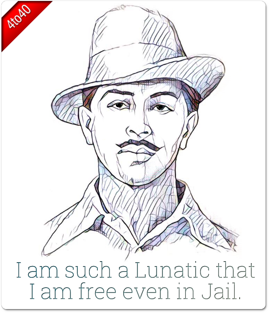Bhagat Singh Greeting with Quote - Kids Portal For Parents