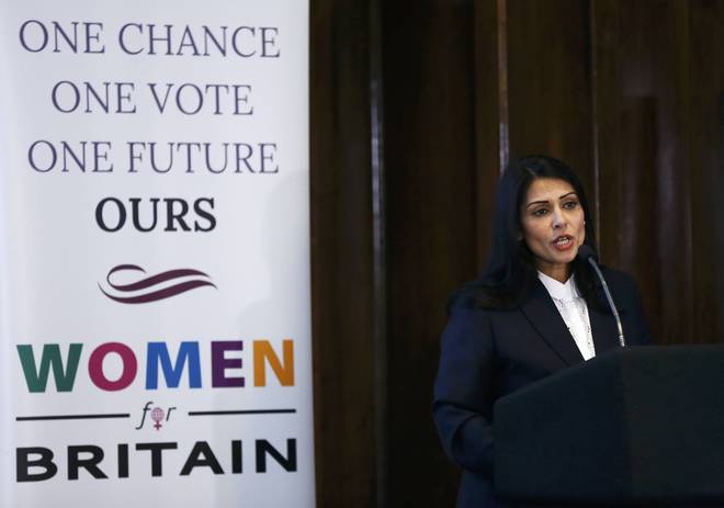 Britain's Minister of State for Employment Priti Patel, speaks at the launch of the EU referendum Women campaign for Britain, in London, Britain March 8, 2016