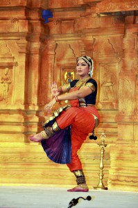 Chidambaram: Carnatic Dancer Rukmani Vijayakumar performing during the Natyanjali Dance Festival on the occasion of Mahashivaratri at Thillai Nataraja Temple in Chidambaram, Cuddalore district of Tamil Nadu