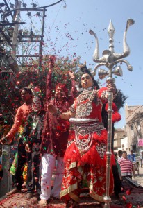 Stand alone:Devotee dressed as the deity Shiva takes part in a procession during the Maha Shivaratri festival in Amritsar