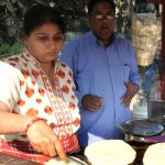 Spreading love through food: Thirty-four-year-old former school teacher Urvashi Yadav sells chole-kulche and parantha from a thela (wooden cart). She started selling chole-kulche to secure her family’s future after her husband met with an accident