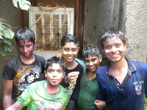 Tushar Seth, Tejas Tuli, Apoorav Malik, Rohit and Yamir Seth Celebrating Holi in Cosy Homes Apartment, Sector 9, Rohini, New Delhi