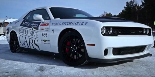 Fastest Dodge Challenger Hellcat on ice: Alex Danielsson sets world record
