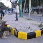 A day ahead of the visit of Deputy CM Sukhbir Badal Dividers being painted near Circuit House