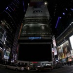 A large screen on One Times Square is seen during Earth Hour in New York on March 19, 2016