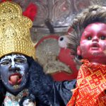 Artistes dress up as Hindu goddess Kali at a procession to mark Ram Navami in Amritsar on April 4, 2017