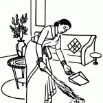 Sweeping at home / House Maid