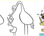 How to draw stork