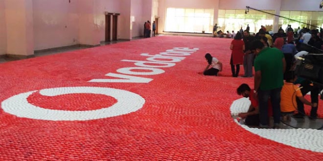 Largest disposable cup mosaic: Vodafone India breaks Guinness World Records record