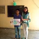 Apoorav Malik With Sahaj Didi Second Prize Winner for "Save Water" on the spot poster making competition at Cosy Homes, Sector 9, Rohini, New Delhi