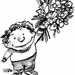 Kid with flowers