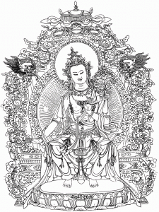 Lord Buddha Line Art