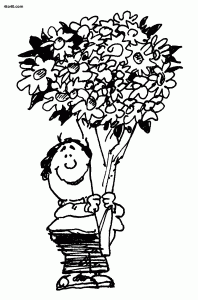 Man with flowers