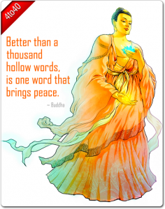 One word that brings peace - Lord Buddha Greeting Card