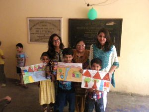 Palak Agarwal, Mrs. Sunita Nijhawan and Sahaj with 7-9 years category prize winners