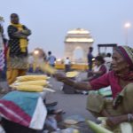 Raj Rani migrated from Bihar, some thirty years ago and since then has been selling roasted corn at India Gate. On most days, she sets up her tiny stall at 7pm and is there till 11pm at night. She supplements her earnings with mineral water bottles and packaged food items.