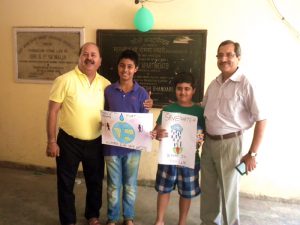 "Save Water", 10-12 year category winners with Cosy Homes Society Managing Directors Mr. R. K. Kurar & Mr. H. K. Seth