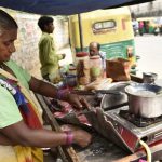 Shanti, 58, runs a small eatery at Jamia Nagar. She cooks the food by herself and she earns a meagre amount of five hundred rupees each day