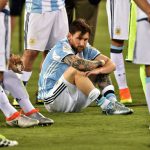 Argentina's Lionel Messi waits to receive the second place medal during the Copa America Centenario awards ceremony in East Rutherford, New Jersey, United States, on June 26.