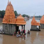 Temple submerged as waters of the Kshipra river overflow at Ramghat in Ujjain, Madhya Pradesh on July 11, 2016