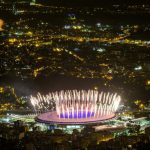 Fireworks are tested for the opening ceremony of the Rio 2016 Olympic Games at the Maracana stadium in Rio de Janeiro, Brazil on August 3, 2016.