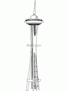 Space Needle Tower, Seattle, WA, USA