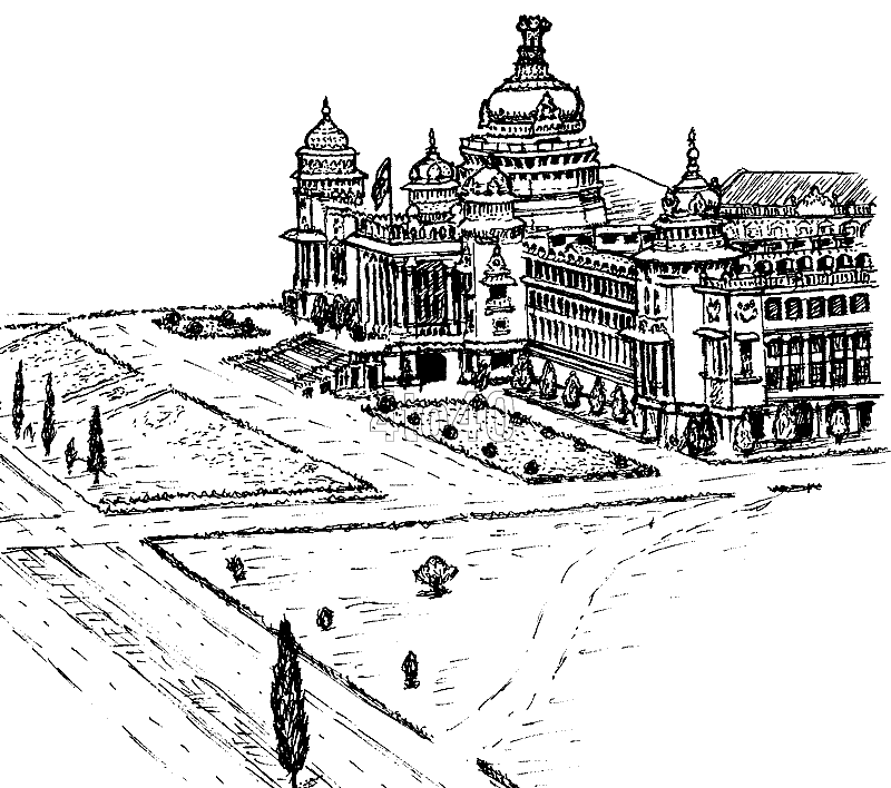 How to draw Mysore Palace, Karnataka, India - YouTube