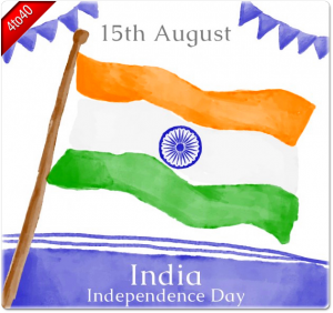 15 August Hand Painted Greeting Card