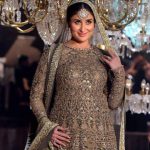 Bollywood actress Kareena Kapoor showcases a creation by designer Sabyasachi at the grand finale show of Lakme Fashion Week (LFW) Winter/Festive 2016 on late August 28, 2016.