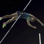 Brazil’s Thiago Da Silva makes the attempt, setting a new Olympic record, to win the gold medal in the Men’s Pole vault final, during the athletics competitions of the 2016 Summer Olympics at the Olympic stadium in Rio de Janeiro, Brazil, on August 15, 2016.