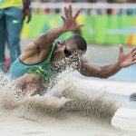 Brazil's Ricardo Costa de Oliveira competes during the Men’s Long Jump T11 Final at the Olympic Stadium. He went on to win Gold ahead of Lex Gillette USA (Silver) and Ruslan Katyshev UKR (Bronze). The Paralympic Games, Rio de Janeiro, Brazil, Thursday September 8, 2016.