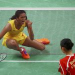 India’s PV Sindhu plays against China’s Wang Yihan during their women’s singles quarterfinal badminton match at the Riocentro stadium in Rio de Janeiro on August 16, 2016, at the Rio 2016 Olympic Games