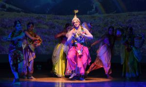 Indian actor and classical dancer Shobana performs a dance drama Krishna on occasion of Krishna Janmashtami celebrations in Chennai on August 25, 2016