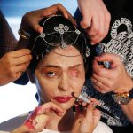 Indian model and acid attack survivor Reshma Quereshi has make up applied before walking to present Indian designer Archana Kochhar’s Spring/Summer 2017 collections during New York Fashion Week.