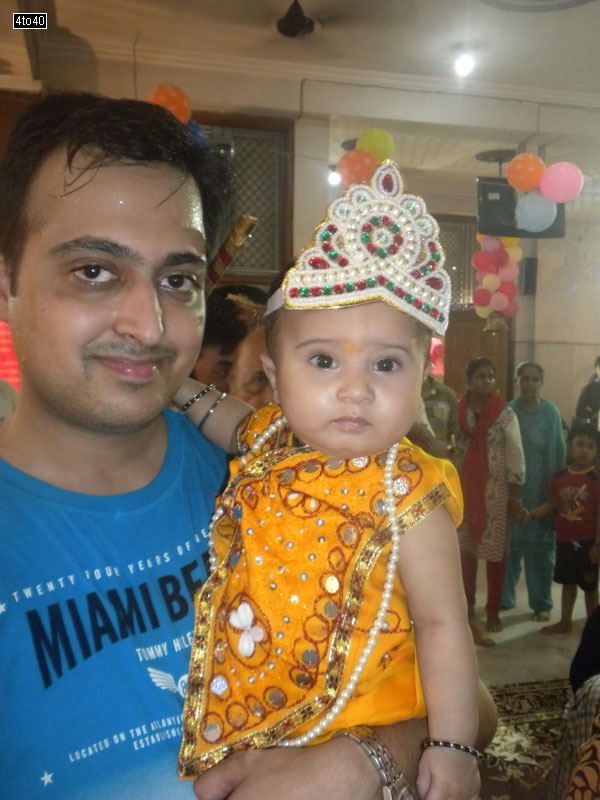 Little Baby boy dressed as Bal Krishna
