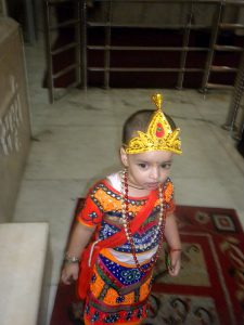 Little Baby boy dressed as Bal Krishna